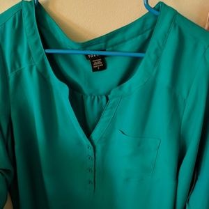 Turquoise 3/4 sleeve top
